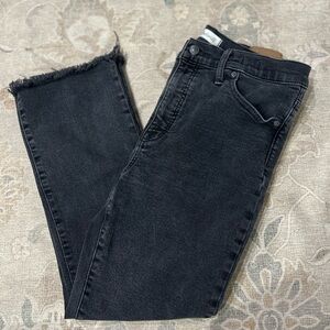 Madewell Black Frayed Ankle Jeans